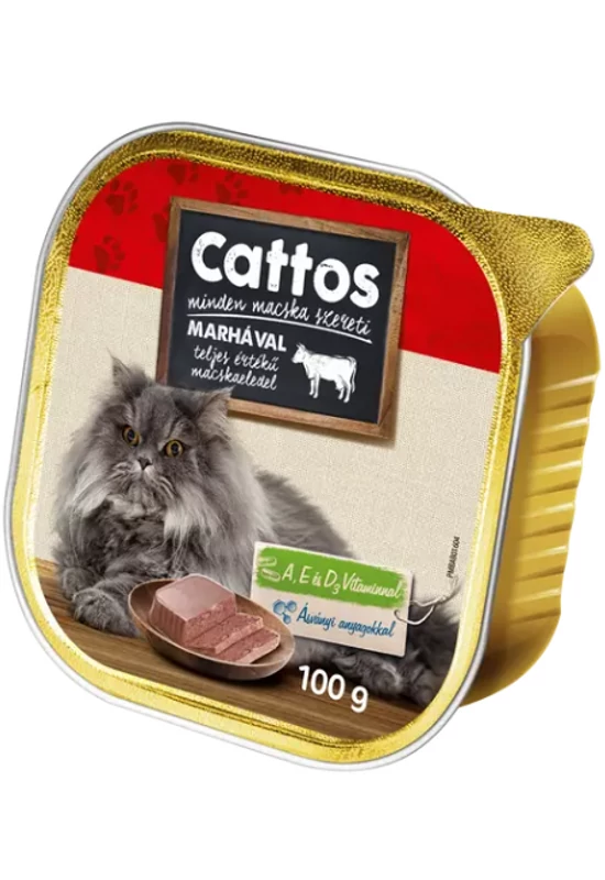 Cattos - Macska alutálcás Marhával 100g