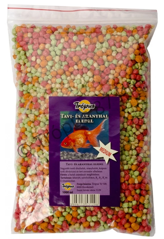 Trópus - Tavihaltáp Medium Golyós - 1l - vödrös
