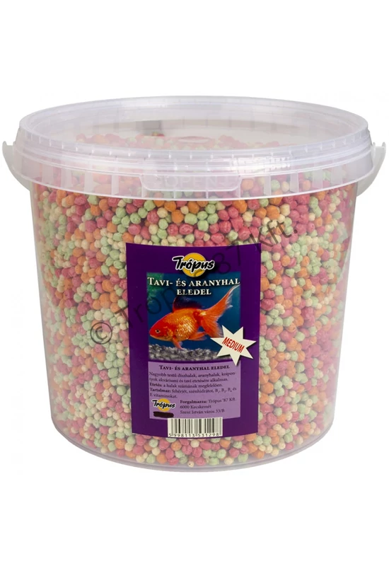 Trópus - Tavihaltáp Medium Golyós - 5,5l - vödrös