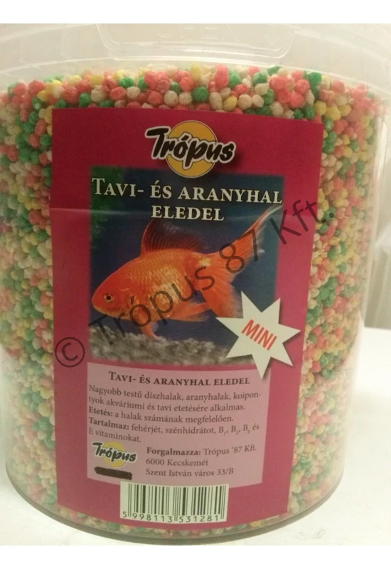 Trópus - Tavi és Aranyhaltáp Mini Sülyedős - 1000ml - vödrös 400g
