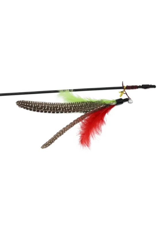 UniqPets Macskajáték Horgászbot Tollal Gumiszalagon 41/101cm