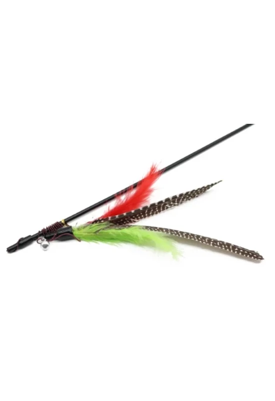 UniqPets Macskajáték Horgászbot Tollal Gumiszalagon 41/101cm