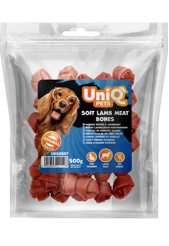 UniqPets Kutya Jutalomfalat CHEWY Puha Bárány Csont 500g