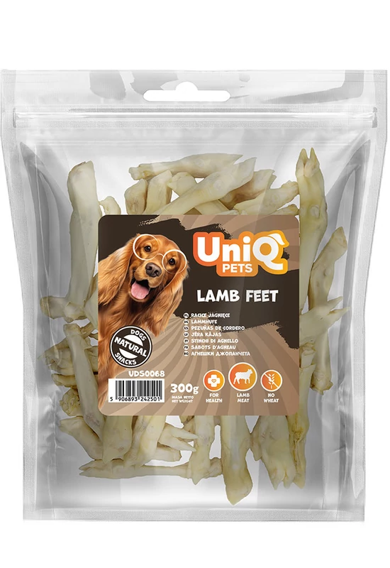 UniqPets Kutya Jutalomfalat NATURAL Bárány Láb 300g