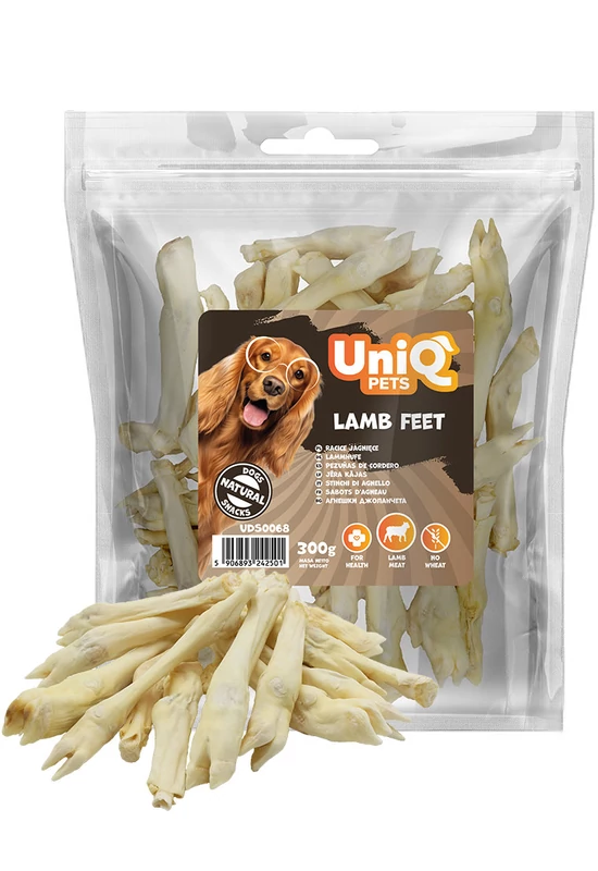 UniqPets Kutya Jutalomfalat NATURAL Bárány Láb 300g