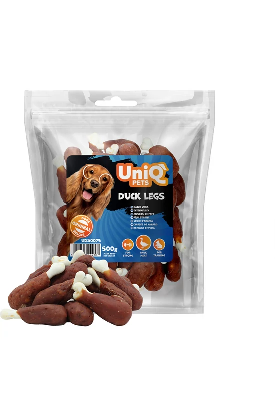 UniqPets Kutya Jutalomfalat CHEWY Kacsa Láb 500g