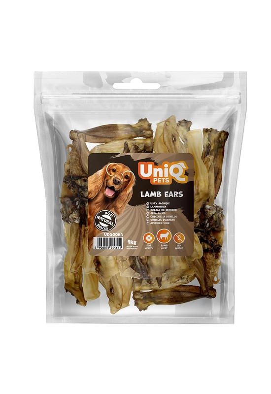 UniqPets Natural - Lamb Ears – Bárányfül – 1kg