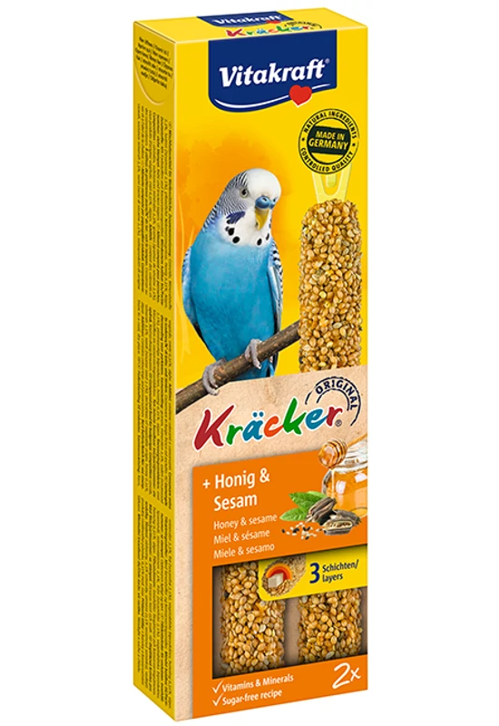 Vitakraft Kräcker Méz & Szezámmag Duplarúd Hullámos Papagájnak 2×30g