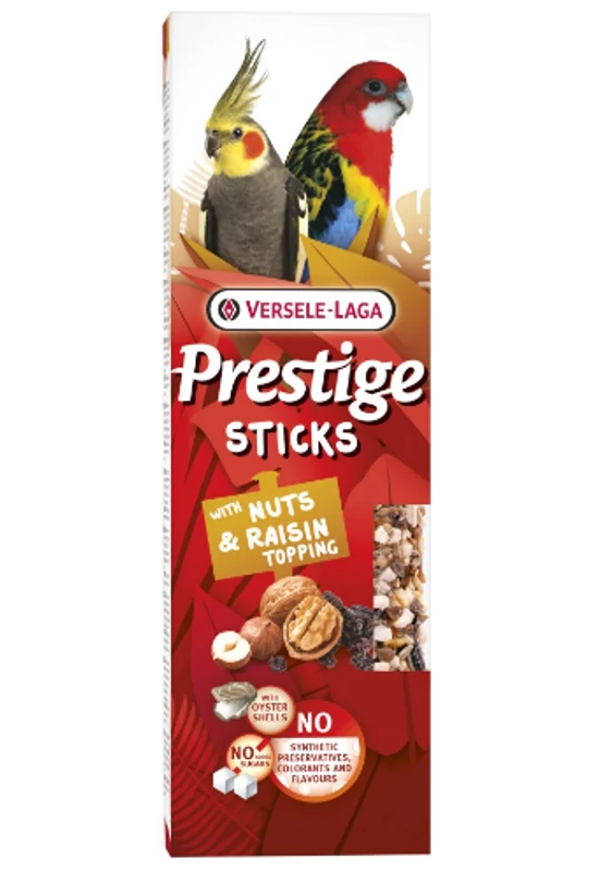 Prestige Sticks Big Parakeets Nuts&Raisin Topping - Nimfa Duplarúd Mogyoró és Mazsola 140g