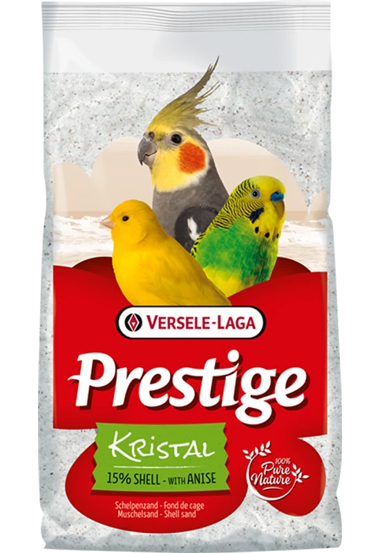 Prestige Kristal Shell Sand - White - Madárhomok Kagyló Őrleménnyel - 25kg
