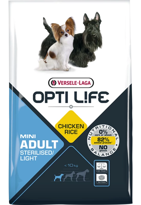 Opti Life Adult Sterilised/Light Mini Chicken & Rice - Csirkés - 7,5kg
