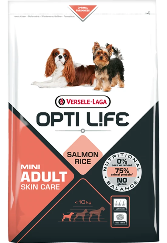 Opti Life Adult Skin Care Mini Salmon & Rice - Lazacos - 2,5kg