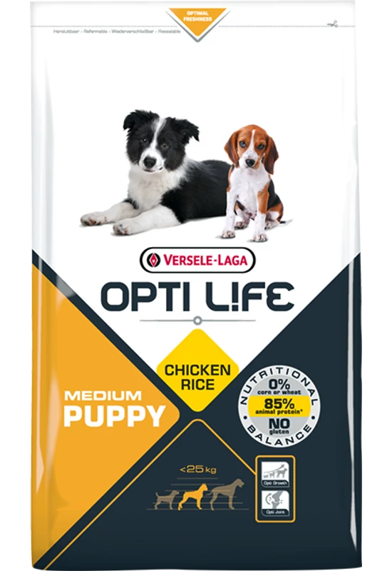 Opti Life Puppy Medium Chicken & Rice - Csirkés - 2,5kg