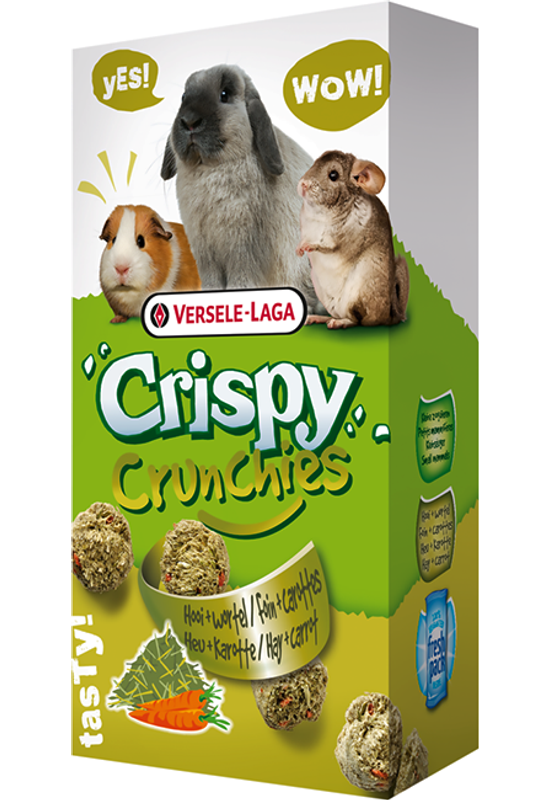Versele-Laga Crispy Crunchies Hay + Carrot - Ropogós Széna + Sárgarépa 75g